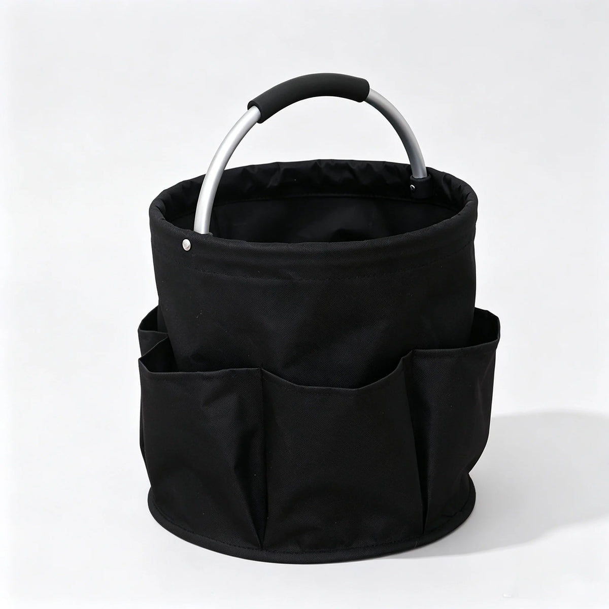 Large Folding Storage Organizer Bag with Handle – Portable Black Tool and Cleaning Basket for Home, Garden, Car & Outdoor Use