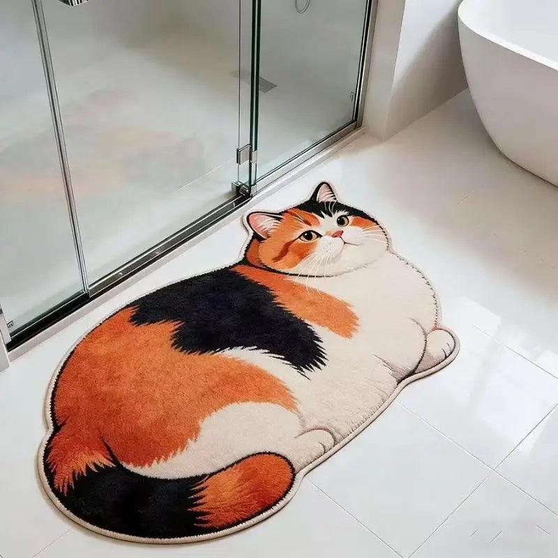 Whisker Cat Silhouette Bath Mat – Diatomite Quick-Dry Floor Mat