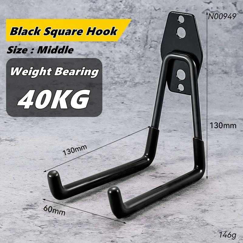 Wall-Mounted Utility Hooks for Garage & Garden Tool Organization