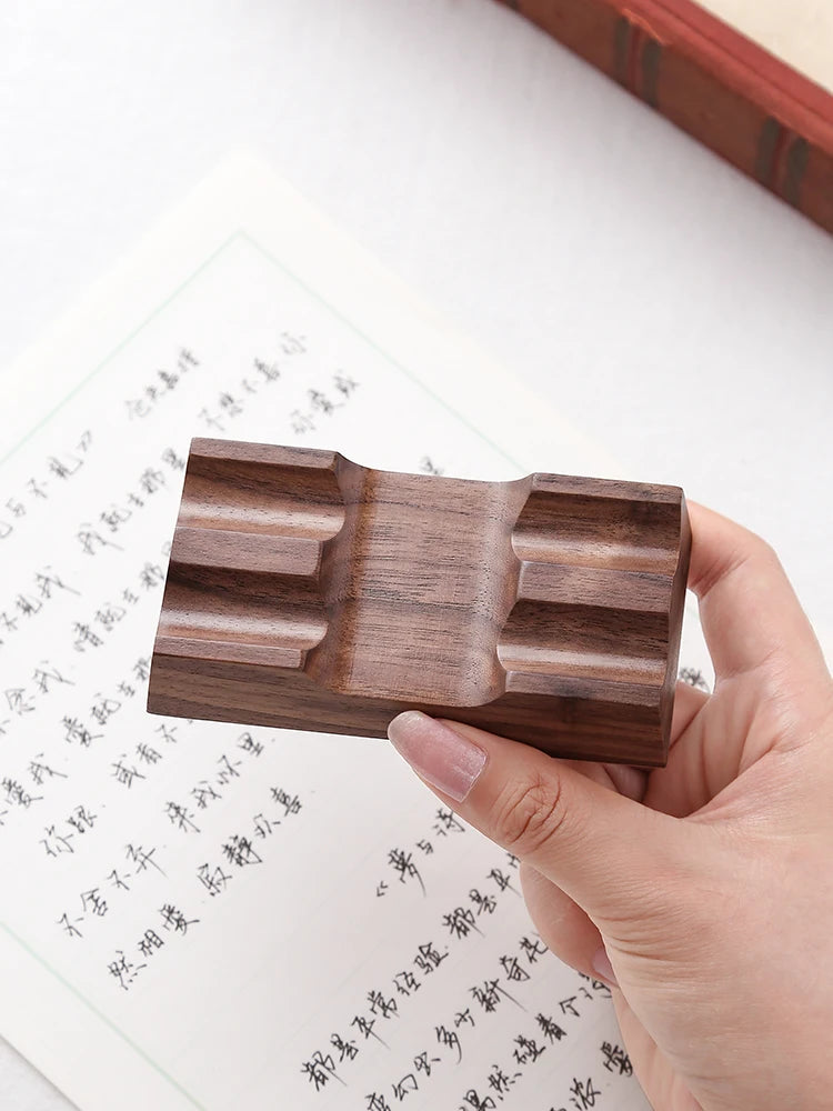 Walnut Wood Pen Holder Stand for Desk Organization