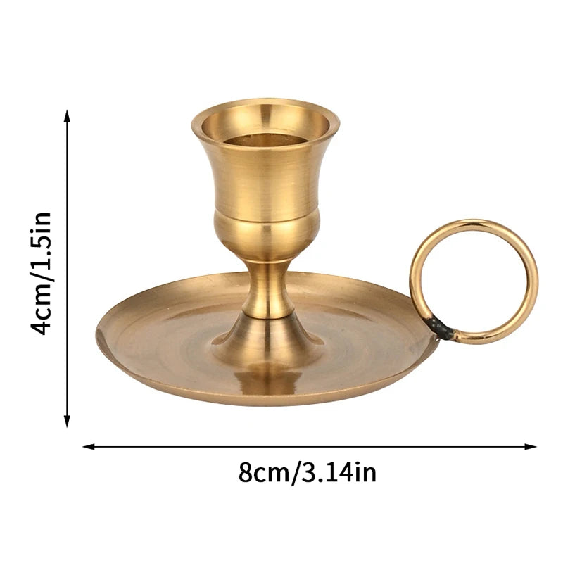 Classic Metal Chamberstick Candle Holder with Handle