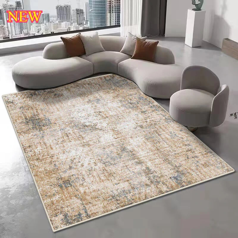 Modern Washable Area Rug with Anti-Slip Backing for Living Room