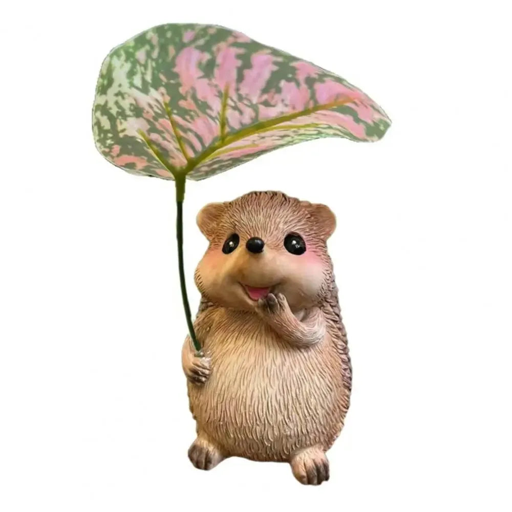 Willow Leaf Hedgehog Resin Garden Statue