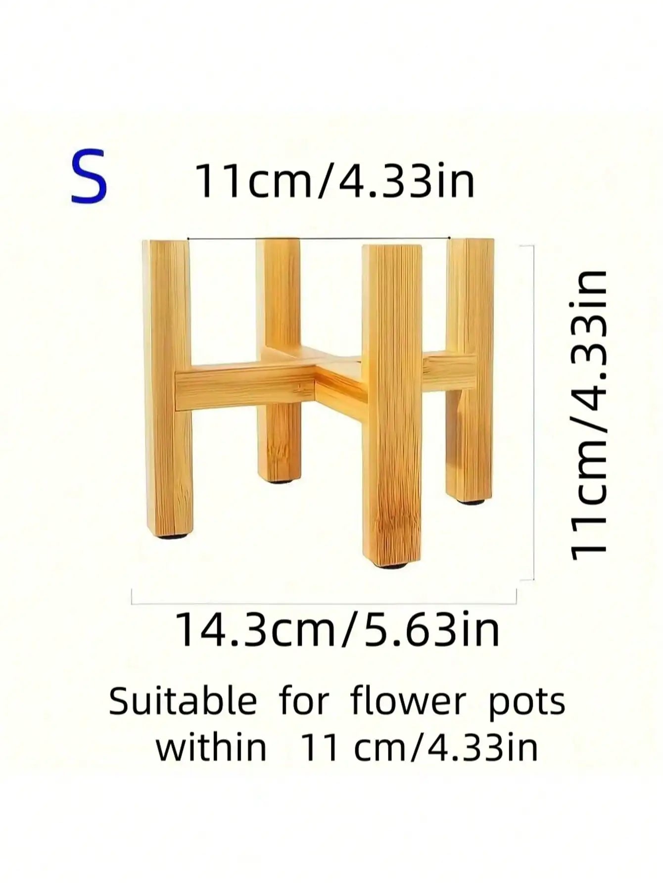 Natural Bamboo Cross Plant Stand for Indoor & Outdoor Pots