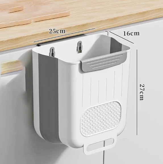 Foldable Wall-Mounted Kitchen Trash Bin – Hanging Cabinet Bin