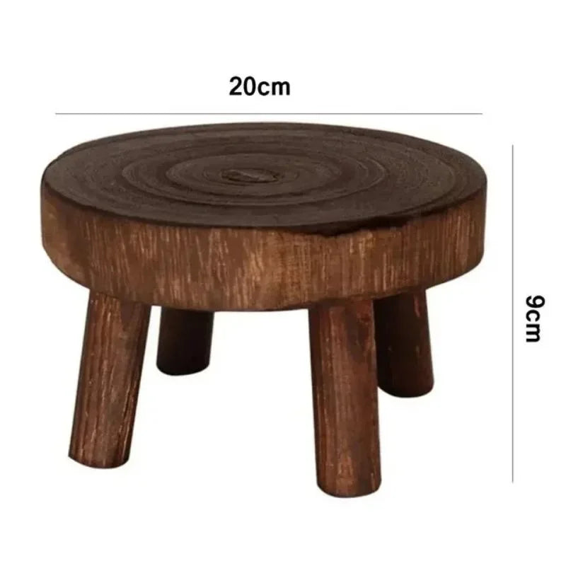 Small Wooden Plant Stand for Tabletop or Shelf Display