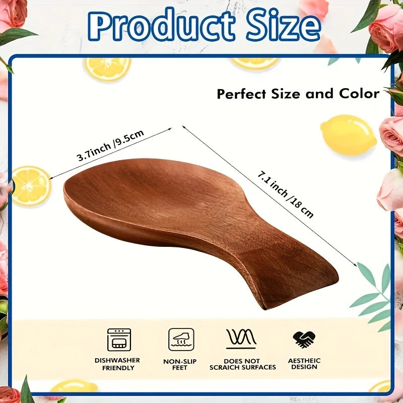 Wooden Spoon Rest for Kitchen Counters – Farmhouse Style Holder