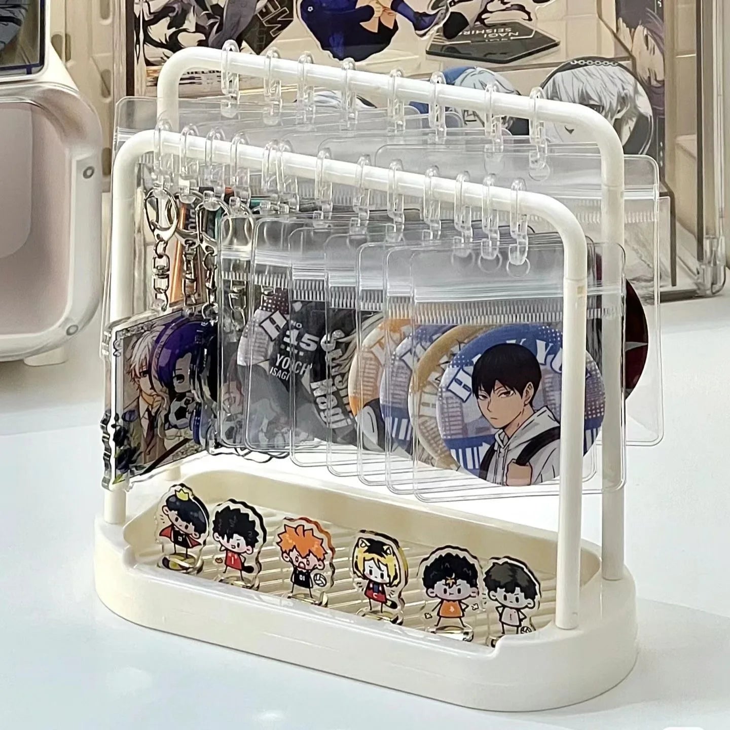 Baroque-Style Desktop Badge & Keychain Display Organizer