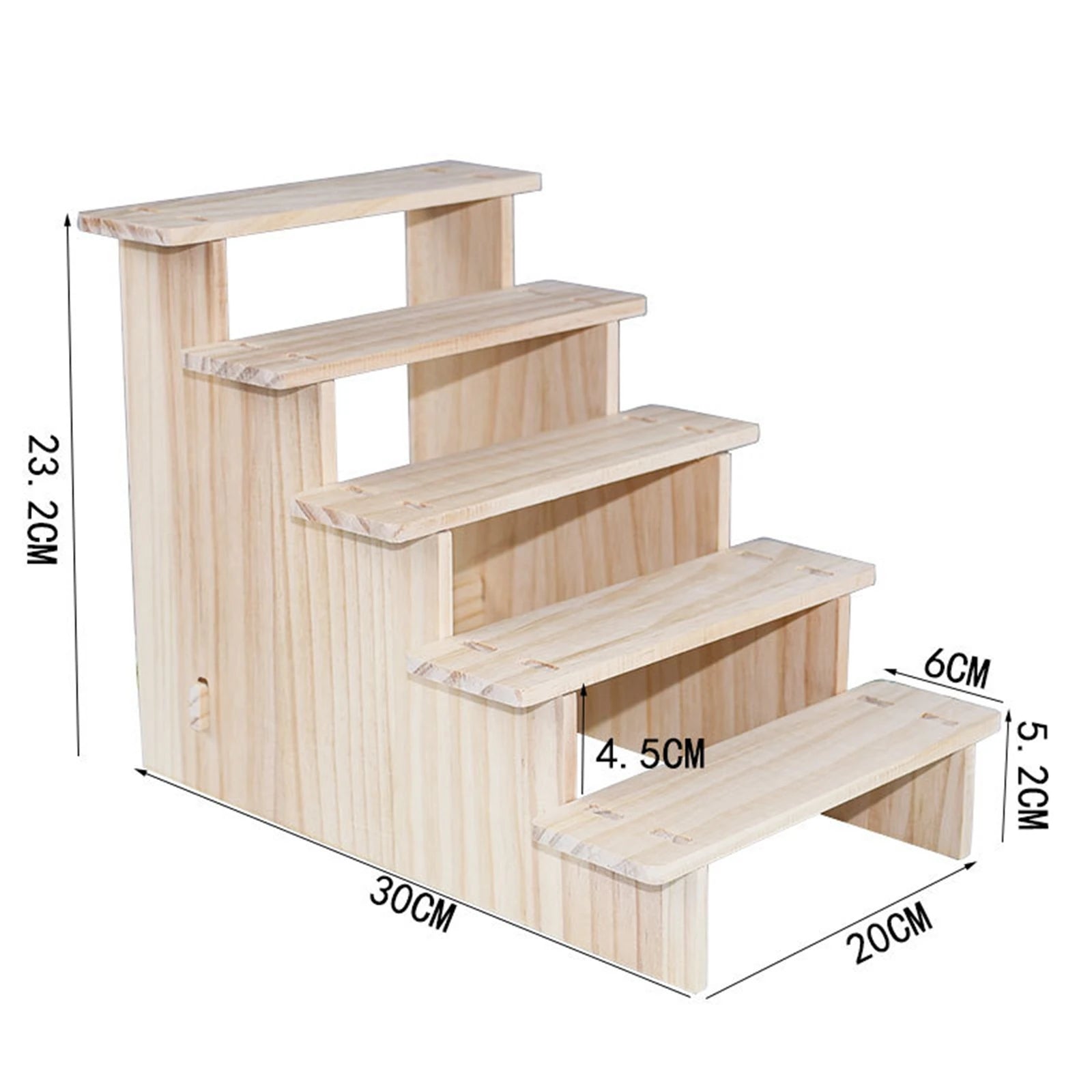 Wooden Tiered Display Riser Shelf for Living Room & Home Organization