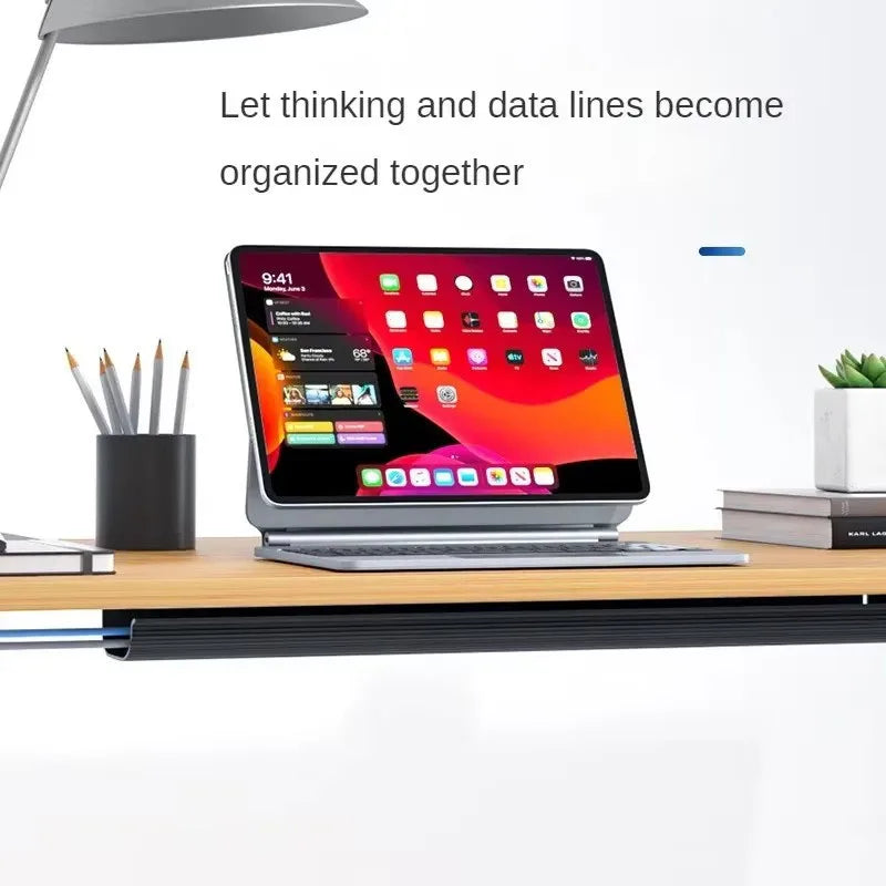 Adhesive Under-Desk Cable Management Channel – Tidy Cord Organizer for Desks & Workspaces, 40cm, Multiple Colors