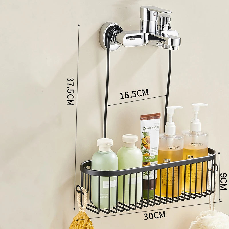 Hanging Aluminum Shower Caddy Basket with Hooks