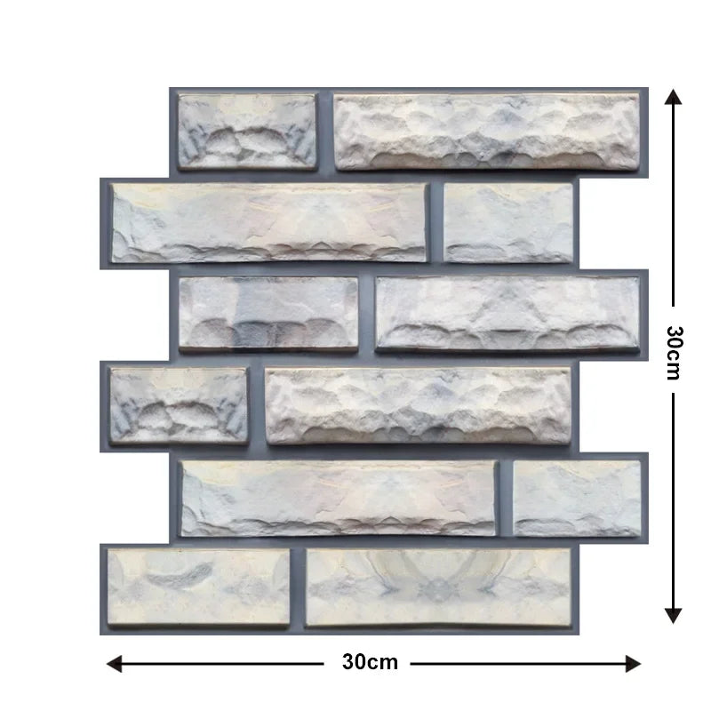 3D Brick-Pattern Self-Adhesive Wall Panels, Set of 10