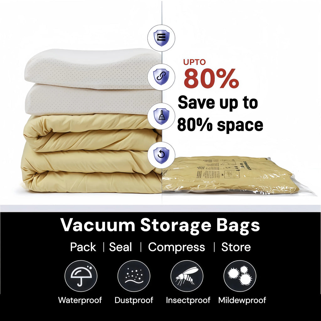 vacuum storage bag saving space for comforters and bedding before and after storage