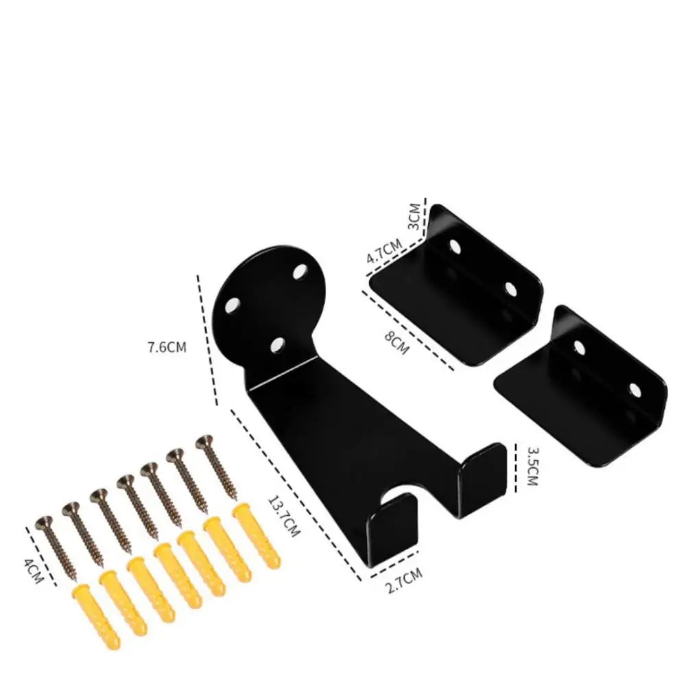 Black Steel Wall-Mounted Bike Pedal Rack for Garage & Home Bicycle Storage