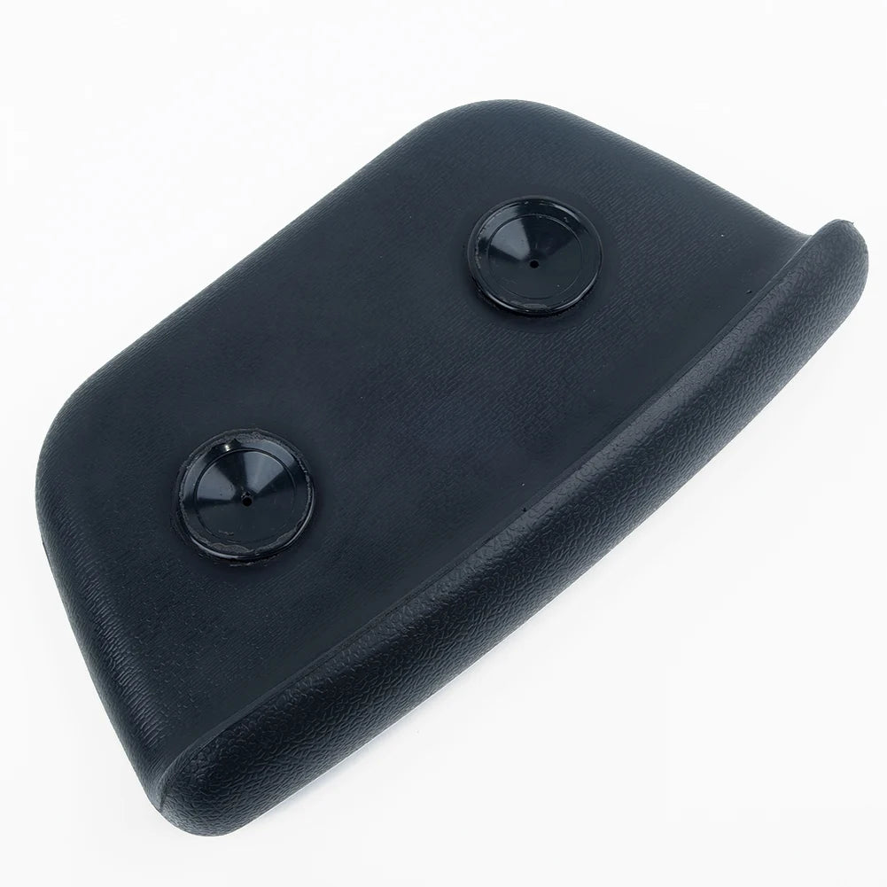Underside of black PU bath pillow with two suction cups