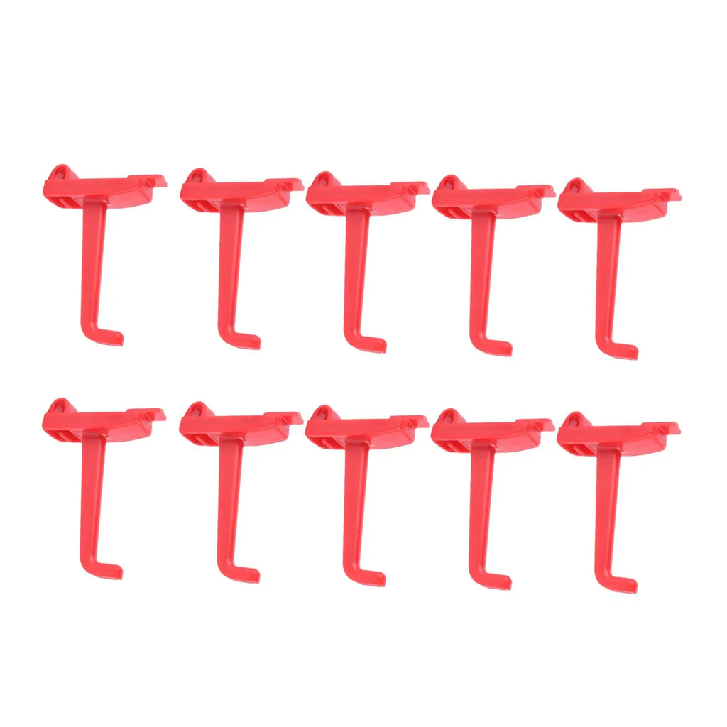 Red pegboard tool hook side-by-side closeup for hand tool hanging
