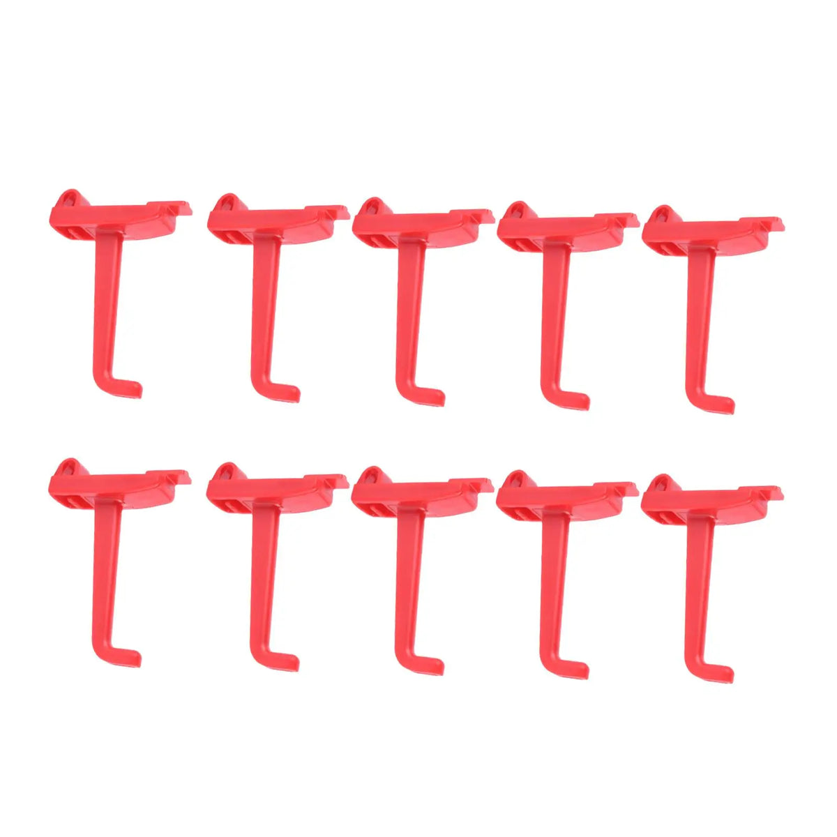Red pegboard tool hook side-by-side closeup for hand tool hanging