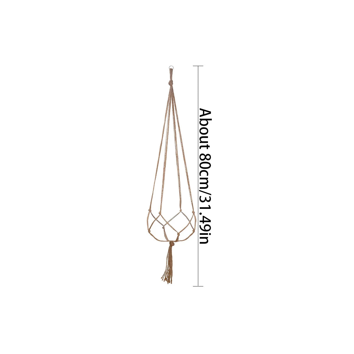 Hand-Knotted Jute Hanging Planter Basket for Indoor & Outdoor Spaces