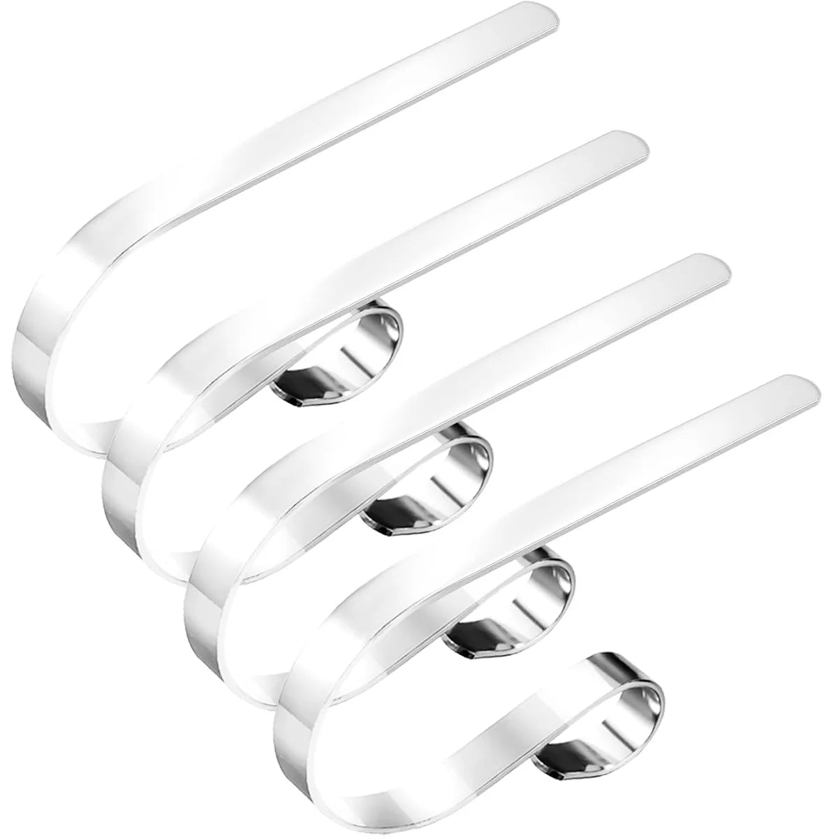 Adjustable Stainless Steel Stocking Holders for Mantel – 2 or 4 Pack in Black, Silver, or Gold