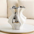 Rivera Textured Ceramic Wave Vase for Modern Living Room & Bedroom Decor