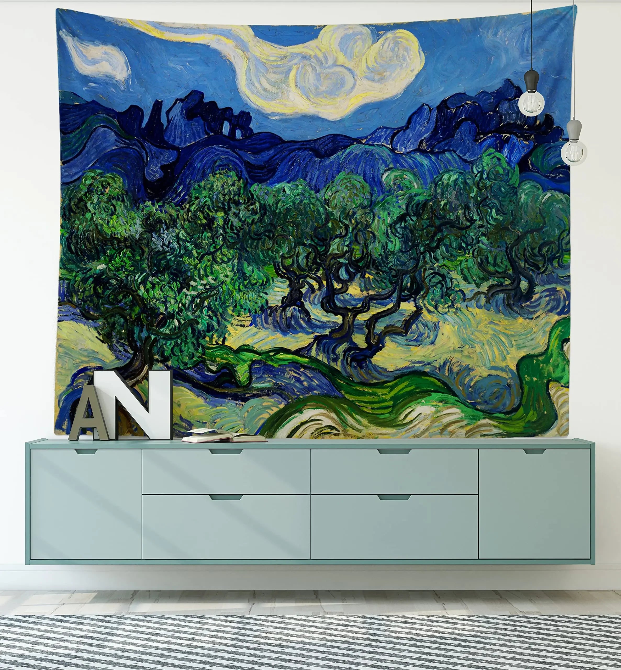 Van Gogh-Inspired Wall Tapestry – Artistic Polyester Hanging for Living Room or Bedroom