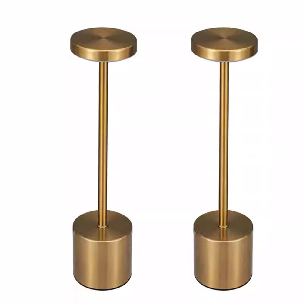 Gold Rechargeable Touch Table Lamp – Modern Cordless LED Accent for Bedside, Desk, or Living Room