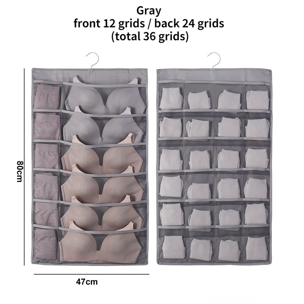 Over-Door Baseball Cap Organizer with 24 Clear Pockets