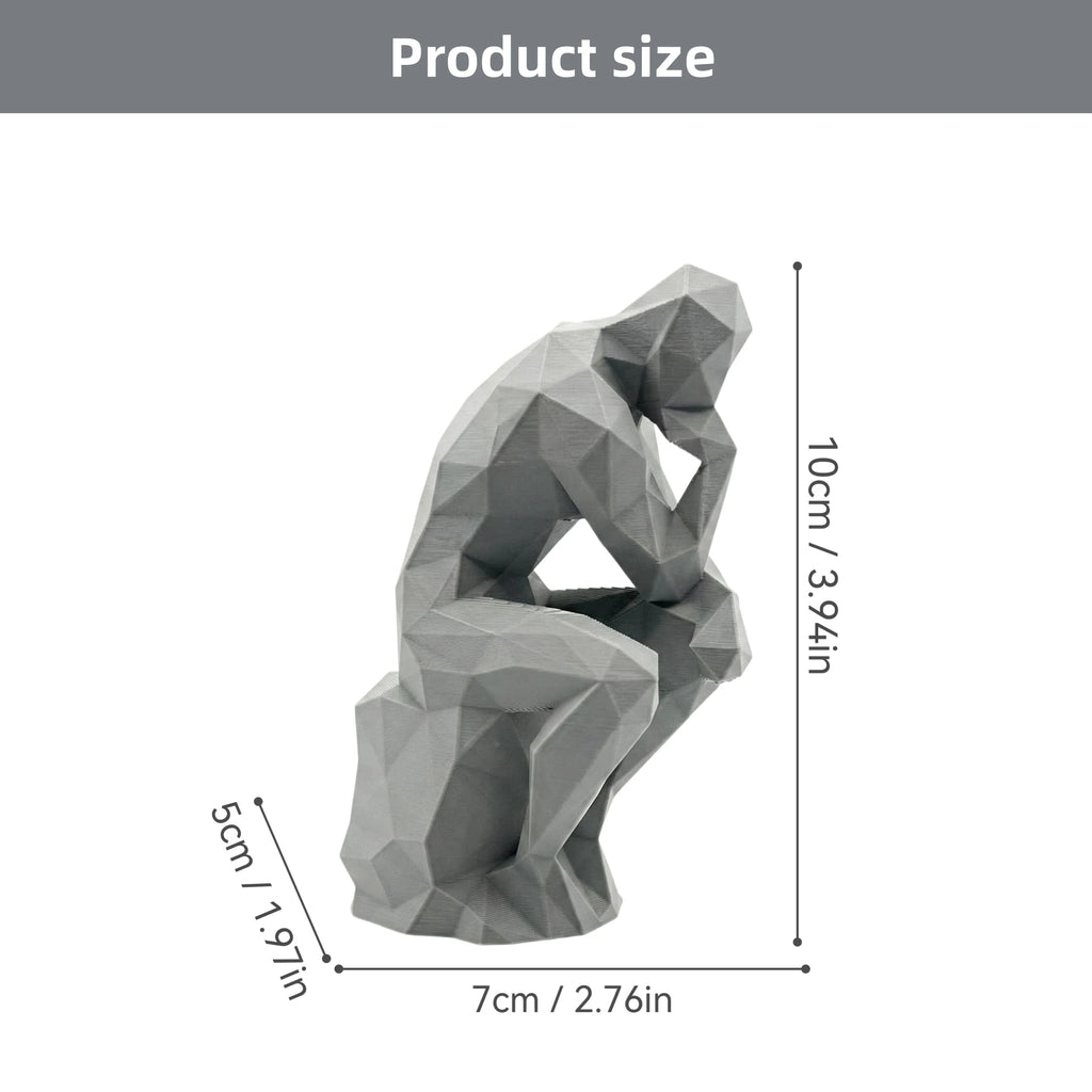 Product dimensions of geometric figurine: 10cm height, 7cm width, 5cm depth