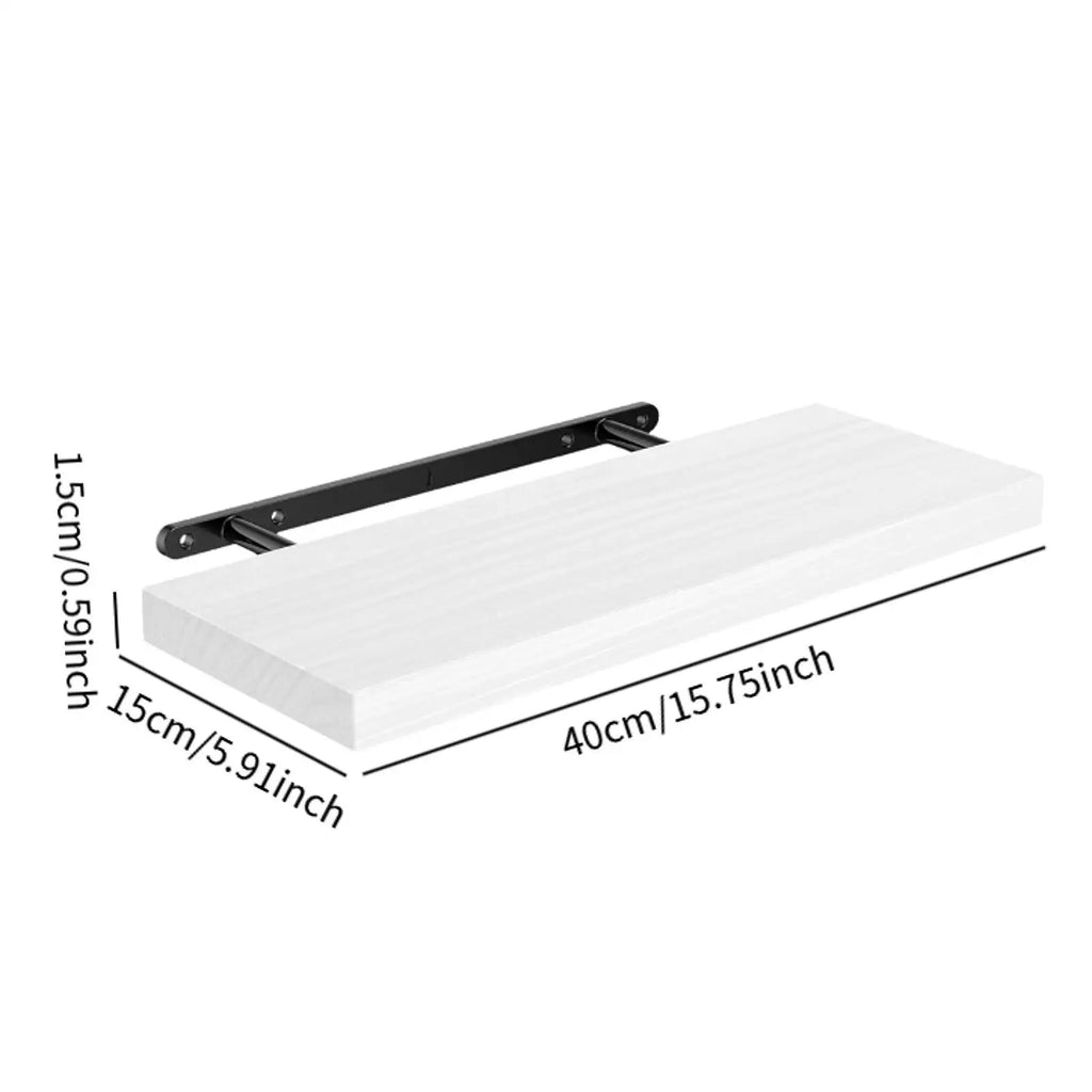 Rectangular Wood Floating Shelf with Invisible Bracket