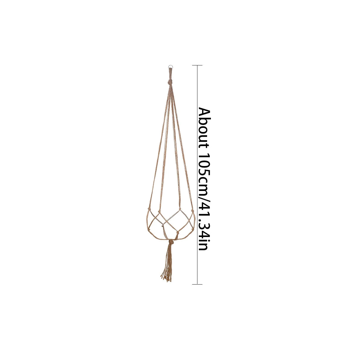 Hand-Knotted Jute Hanging Planter Basket for Indoor & Outdoor Spaces