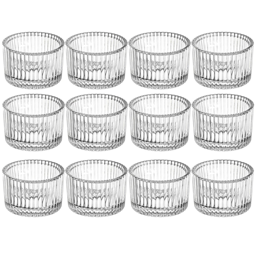 Clear Glass Tealight Candle Holders – Set of 6 or 12