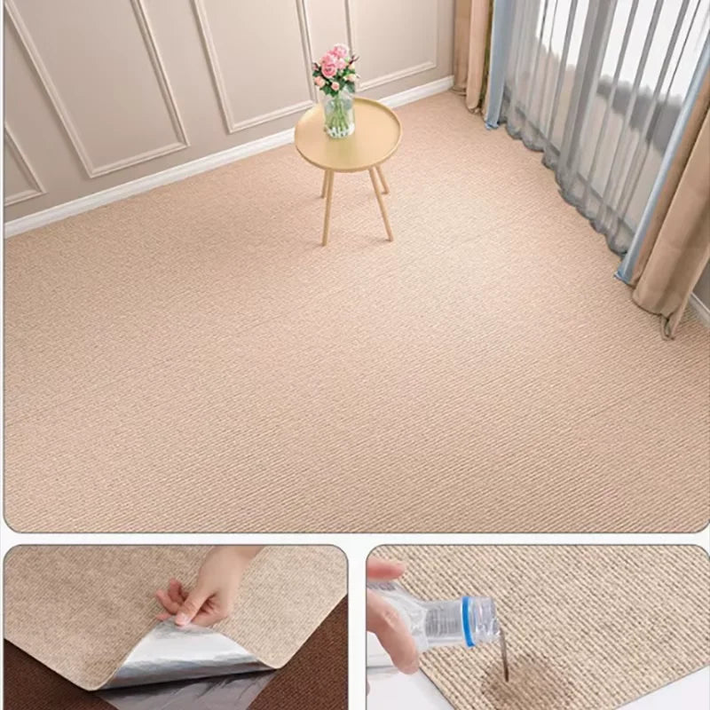 Self-Adhesive Solid Color Runner Rug for Kitchen, Bedroom, or Hallway (40cm x 3m, Easy-Cut, 100% Polyester)
