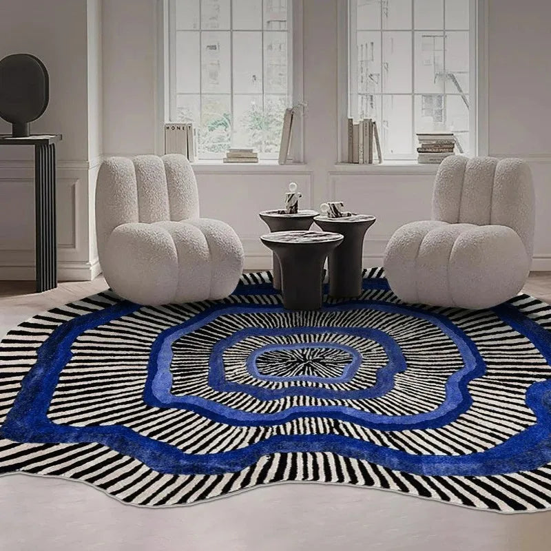 Camden Irregular Stripe Plush Area Rug for Modern Living Room or Bedroom Decor