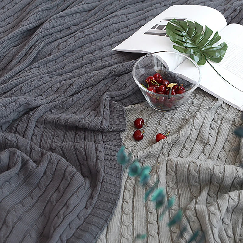 Ashby Cable Knit Cotton Throw Blanket