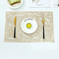 Leaf Cutout PVC Placemats – Set of 1, 2, 4, or 6 (Gold or Silver)