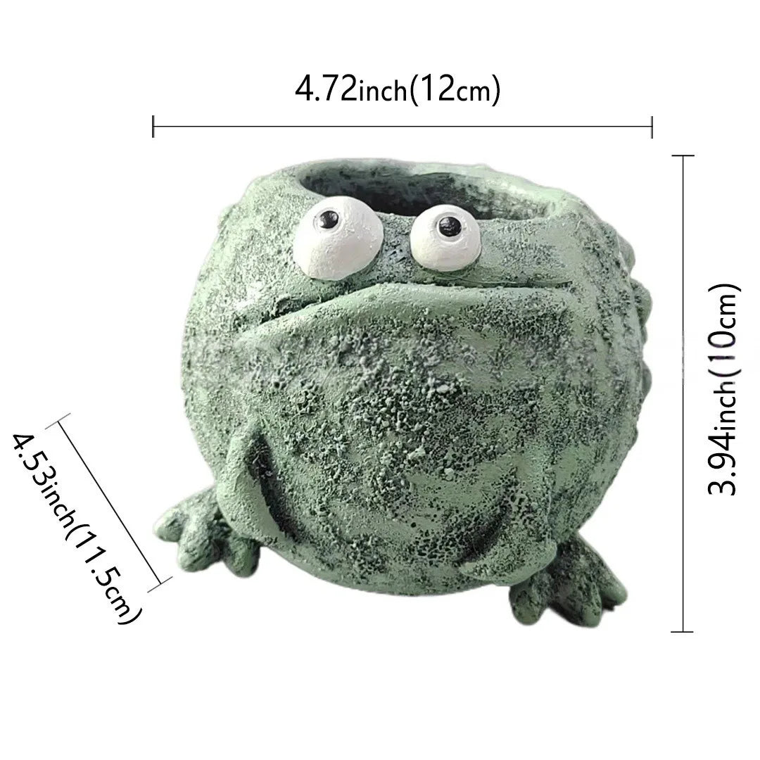 Willow Frog Resin Planter Pot for Indoor & Outdoor Decor