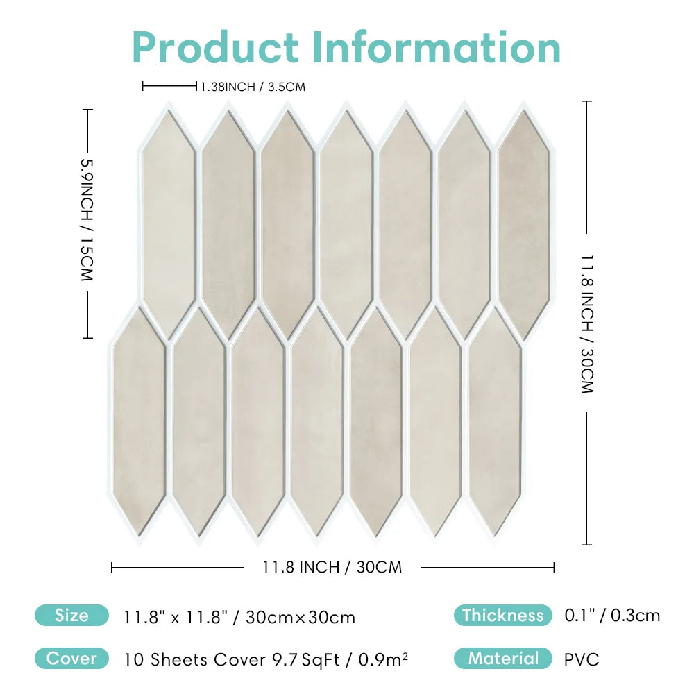 Rowan 3D Geometric Peel & Stick Wall Panels – Set of 10