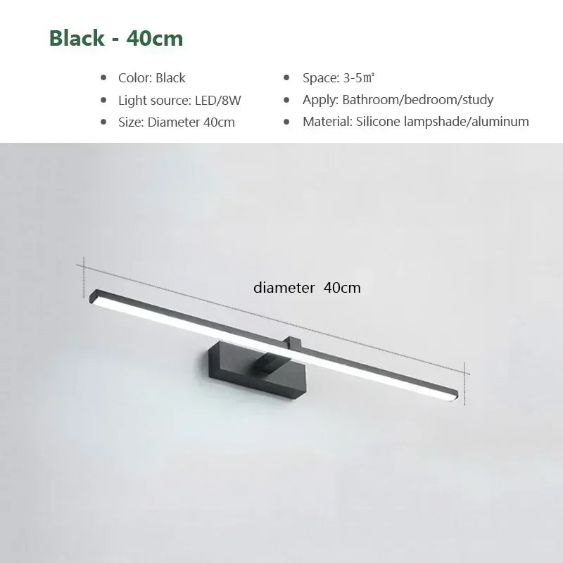 Modern LED Vanity Wall Light for Bathroom or Bedroom Mirror