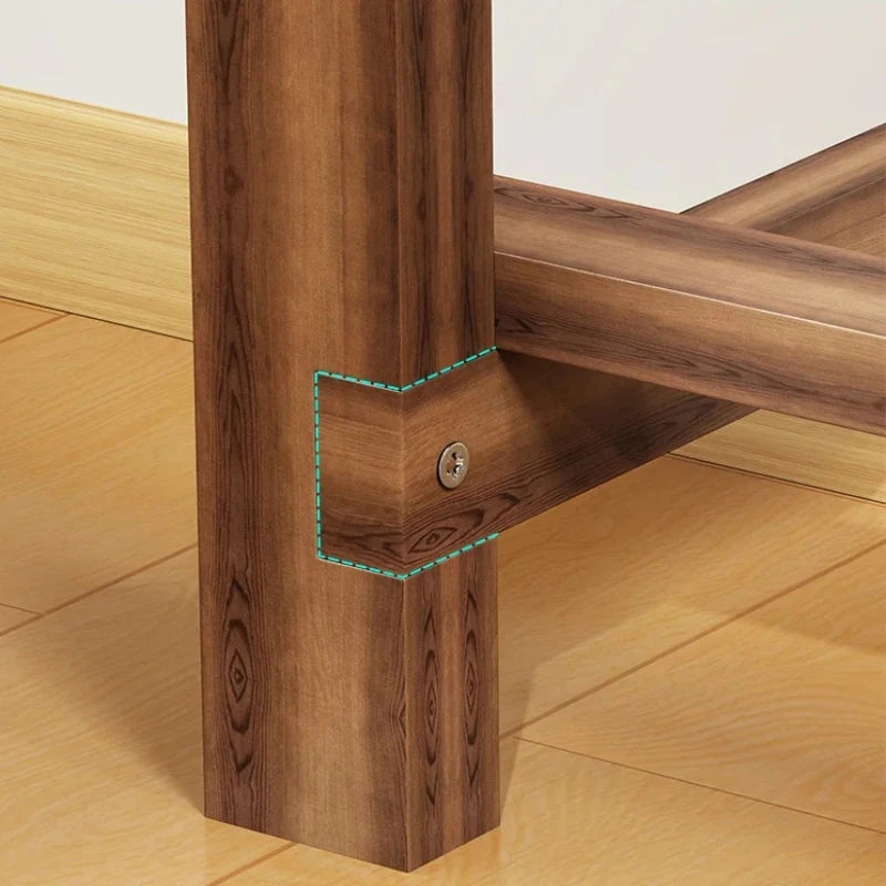 close-up of bench leg and sturdy frame construction detail