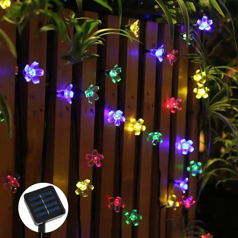Cherry Blossom Solar String Lights for Garden or Patio Decor