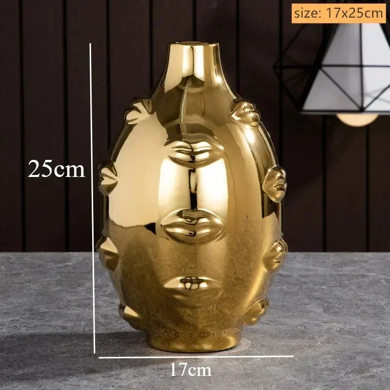 Eden Sculpted Face Ceramic Vase