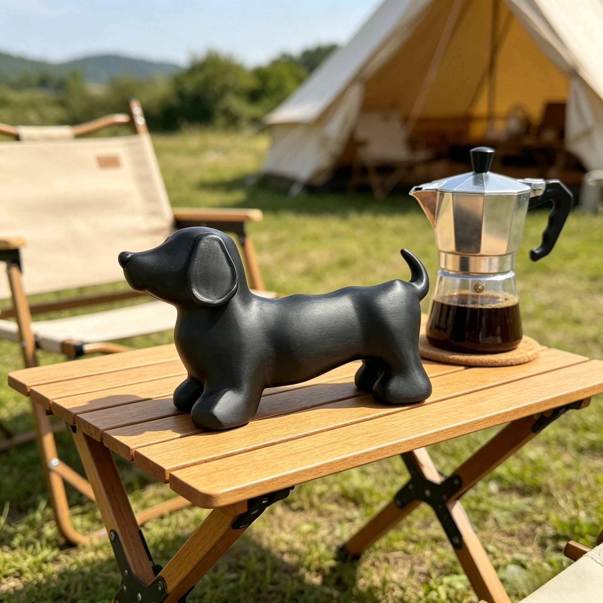 Dachshund Dog Toothbrush Holder – Black Bathroom Organizer