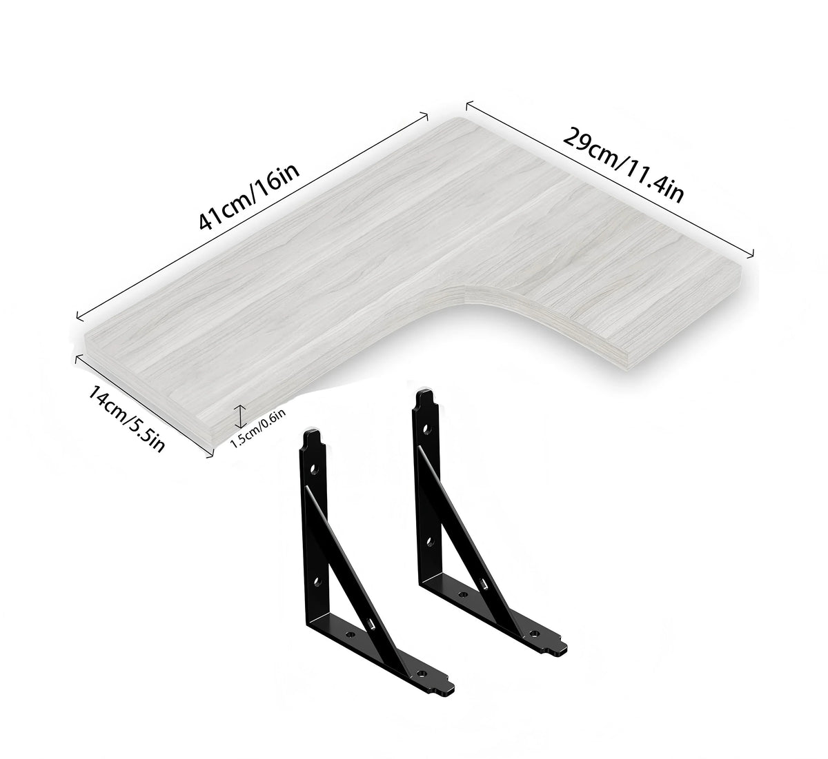 Modern Wood Corner Wall Shelf – Floating Space-Saving Organizer for Living Room, Kitchen, or Bedroom Corners