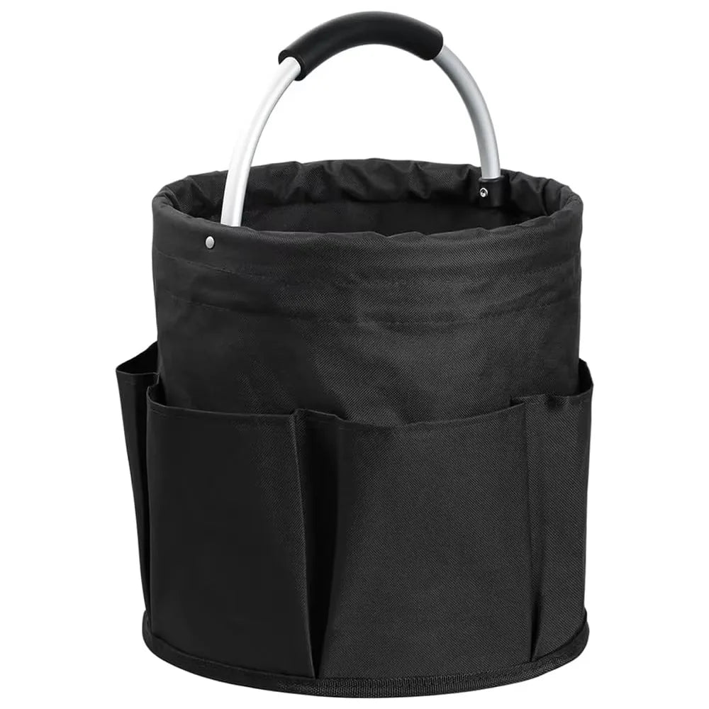 17L Foldable Cleaning Caddy with Handle & Exterior Pockets for Home, Laundry, Car, or Tools