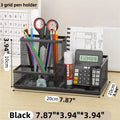 Mesh Desk Organizer with 3 Compartments for Pens, Supplies & Accessories
