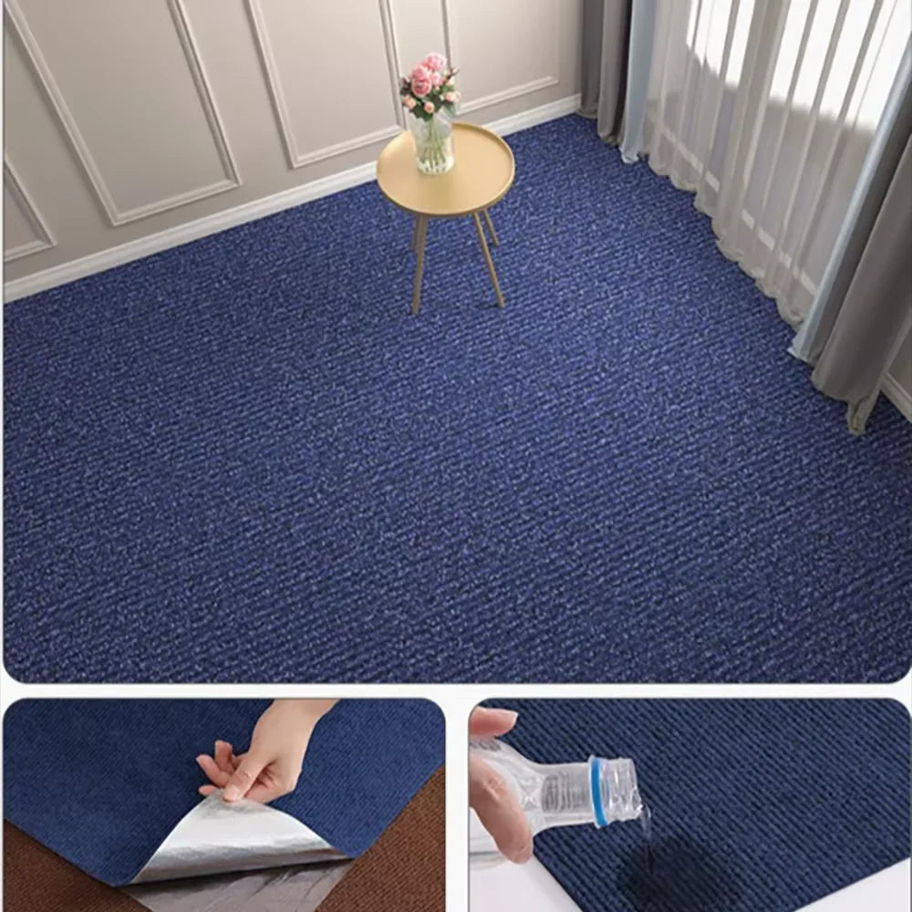 Self-Adhesive Solid Color Runner Rug for Kitchen, Bedroom, or Hallway (40cm x 3m, Easy-Cut, 100% Polyester)