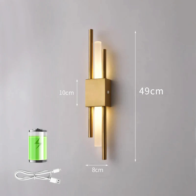 Asta Gold LED Wall Sconce Lamp for Bedroom or Living Room