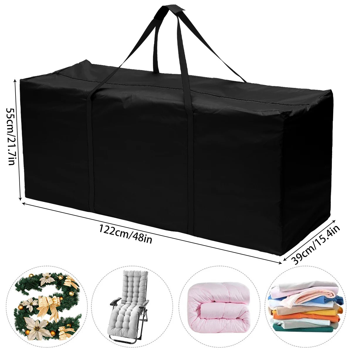 Large Oxford Storage Bag for Outdoor Cushions, Sports Gear & Christmas Trees