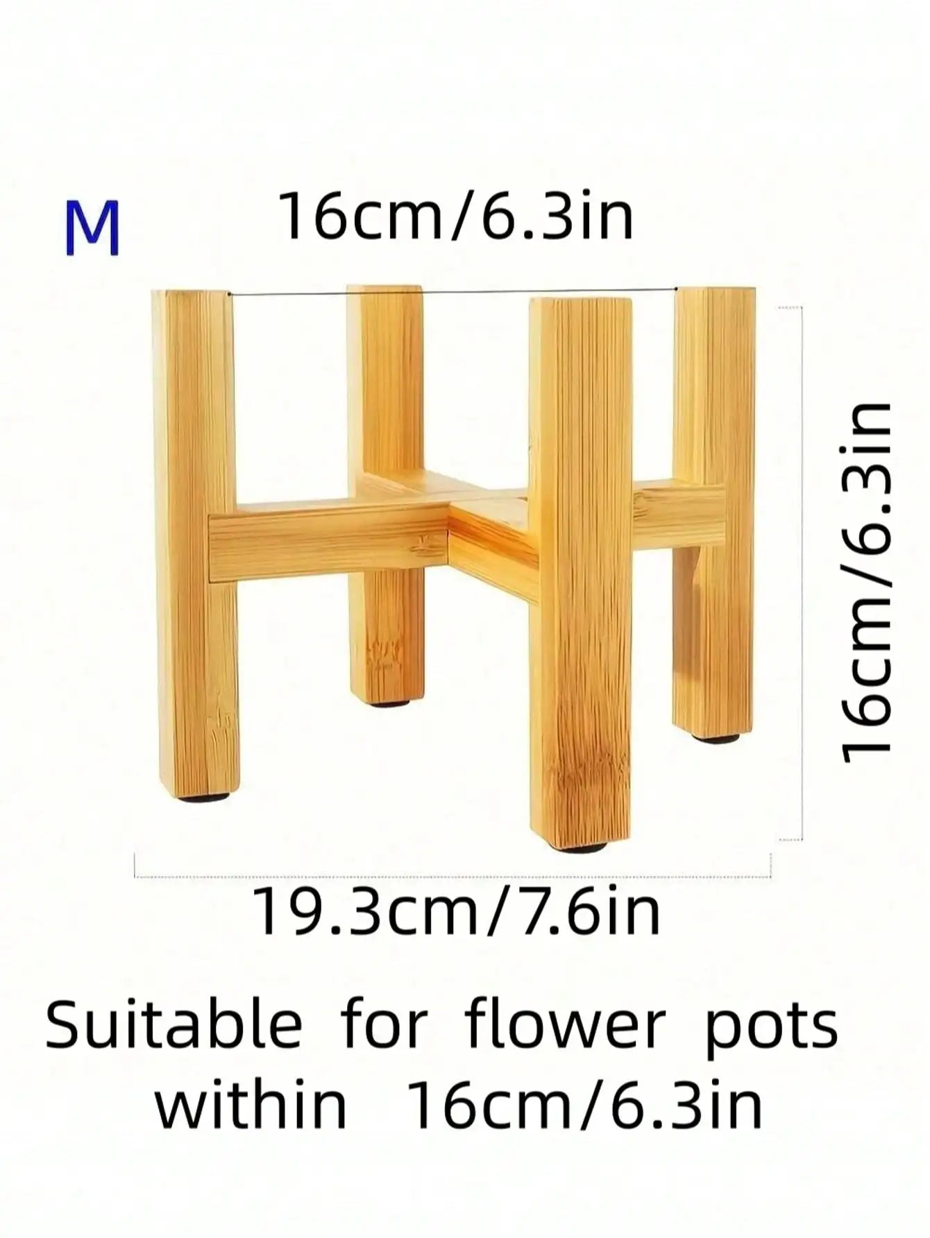 Natural Bamboo Cross Plant Stand for Indoor & Outdoor Pots