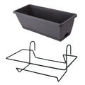 Rectangular Railing Planter with Drainage Tray for Balconies & Patios
